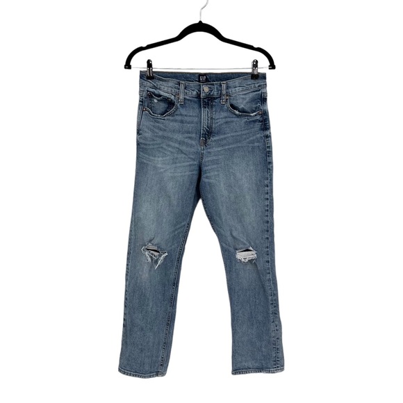 Gap Denim Cheeky Straight Distressed Jeans Size 28 Regular - Picture 1 of 8